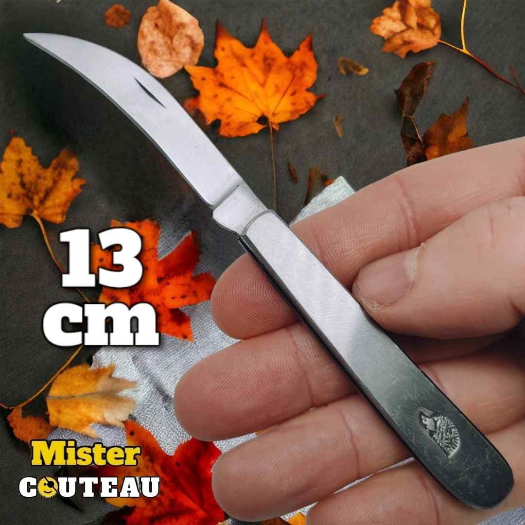 Couteau Serpette le niglo manche inox gravure hérisson 13cm