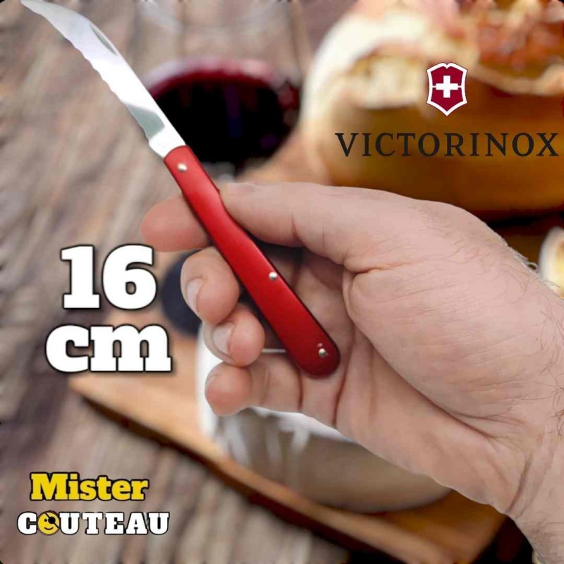 Couteau serpette de boulanger Victorinox alox rouge