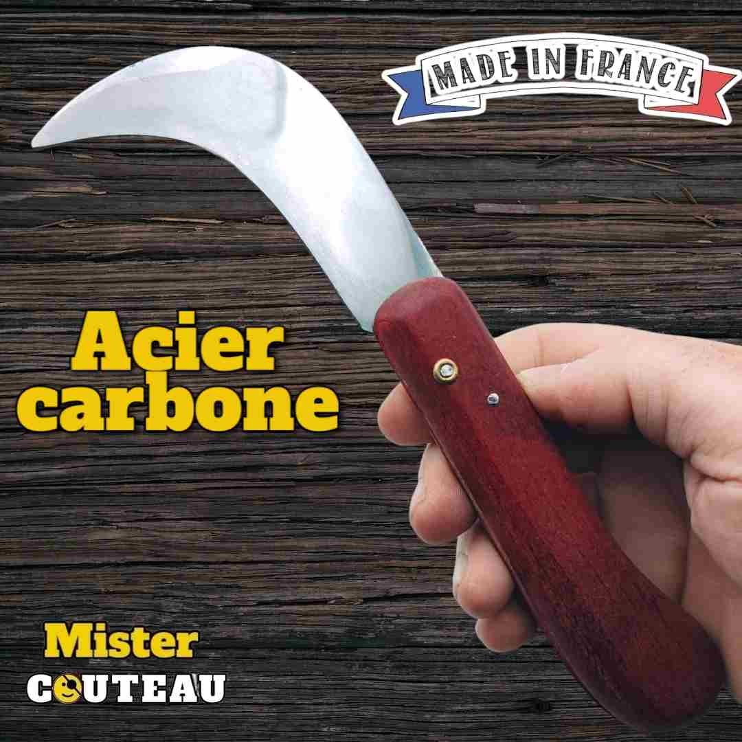 Couteau grande serpette pliante Sauzedde Roddier acier carbone 21cm