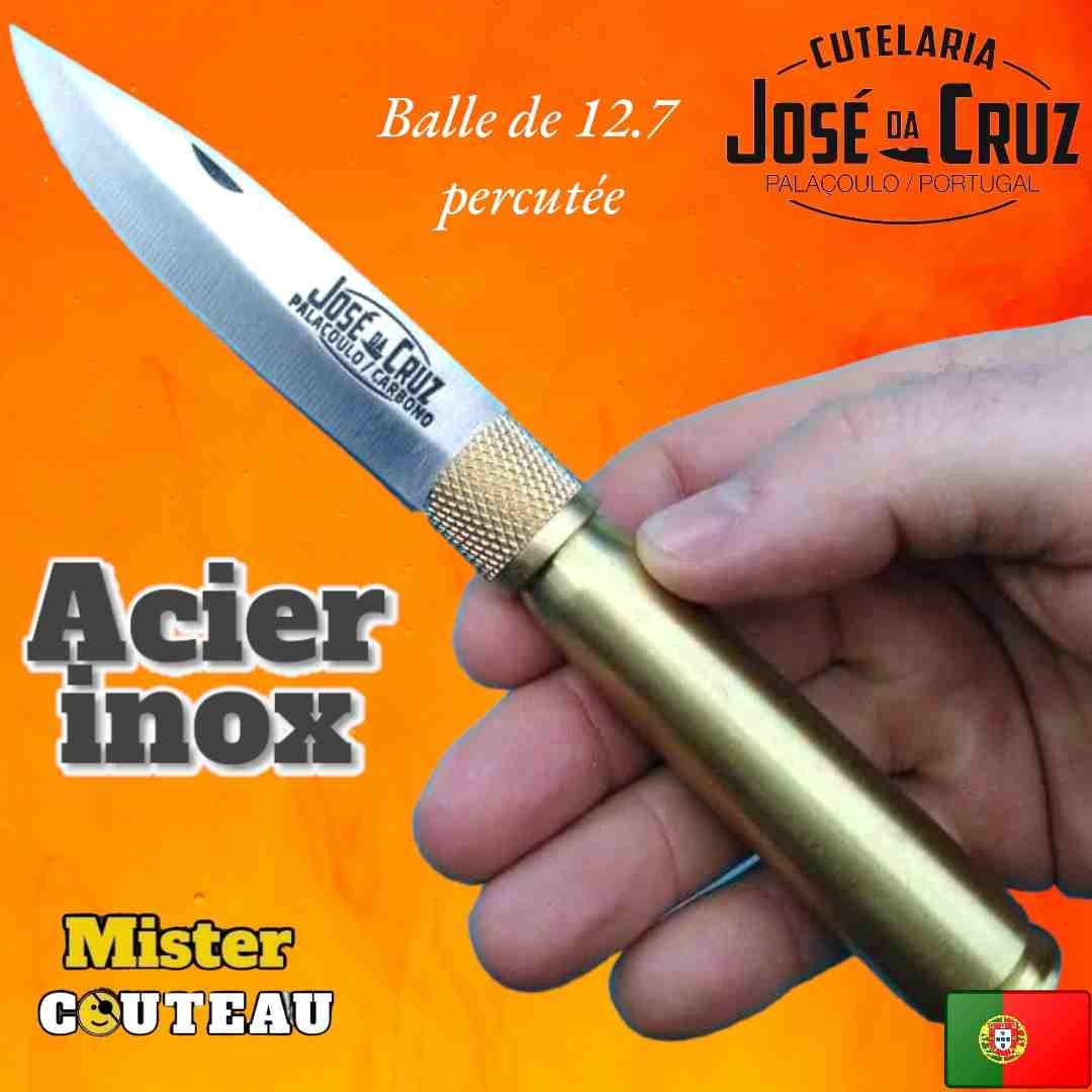 Couteau José Da Cruz balle douille 12.7 lame inox