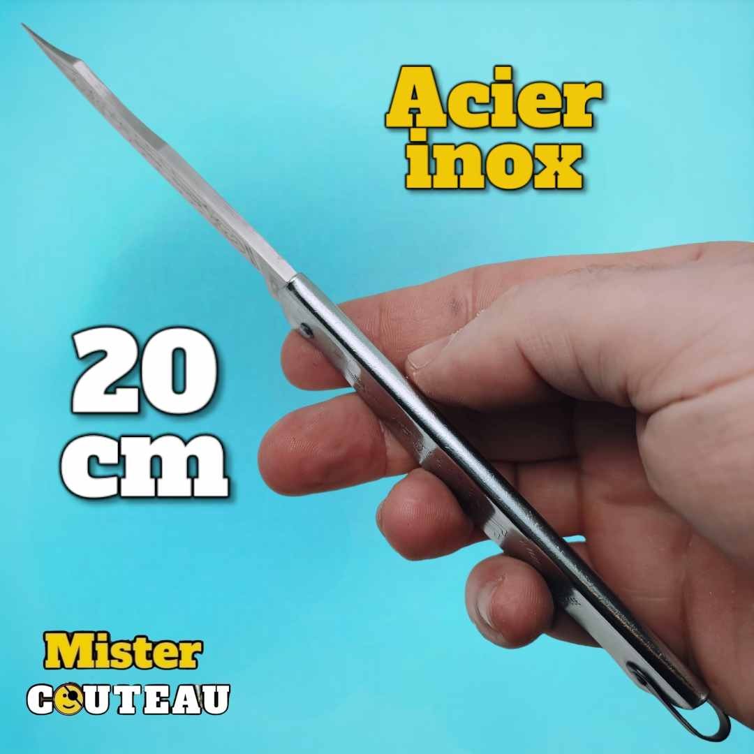 Couteau Douk Douk manche acier inox 20cm lame inox