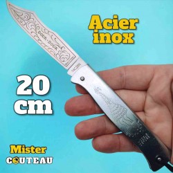 Couteau Douk Douk manche acier inox 20cm lame inox