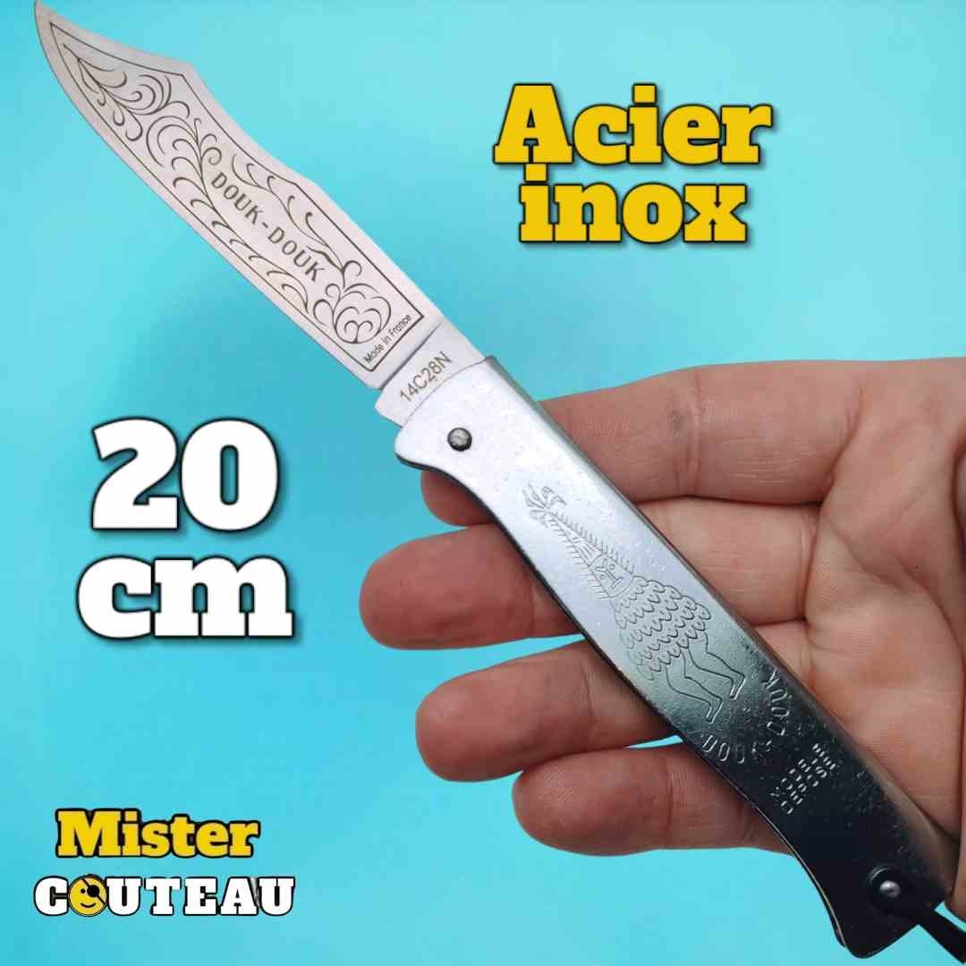 Couteau Douk Douk manche acier inox 20cm lame inox