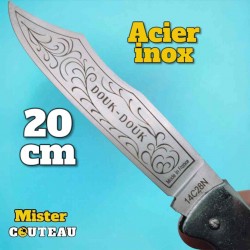 Couteau Douk Douk manche acier inox 20cm lame inox
