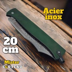 Couteau Douk Douk manche vert thermolaqué 20cm lame inox 14c28