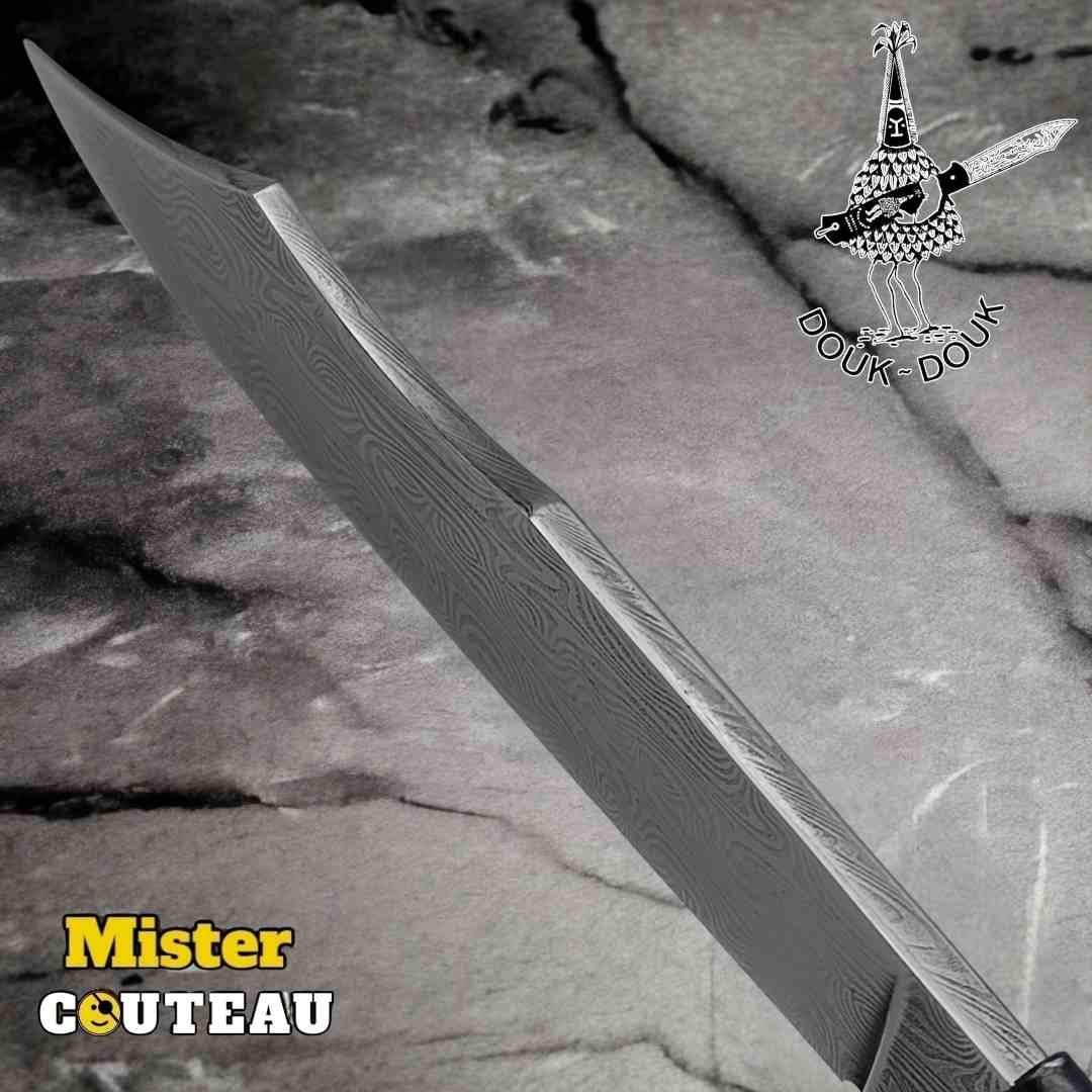 Couteau Douk Douk manche damas inox bronze d'arme 20cm
