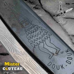 Couteau Douk Douk manche damas inox bronze d'arme 20cm