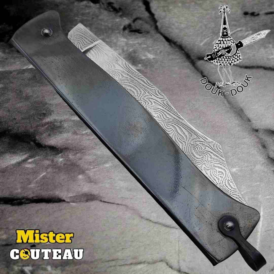 Couteau Douk Douk manche damas inox bronze d'arme 20cm