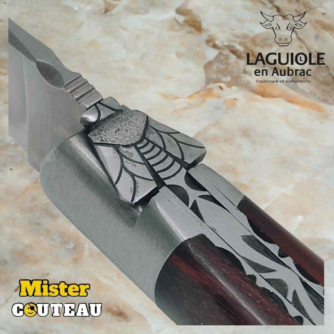 Couteau Laguiole Aubrac mouche prestige amourette 2 mitres