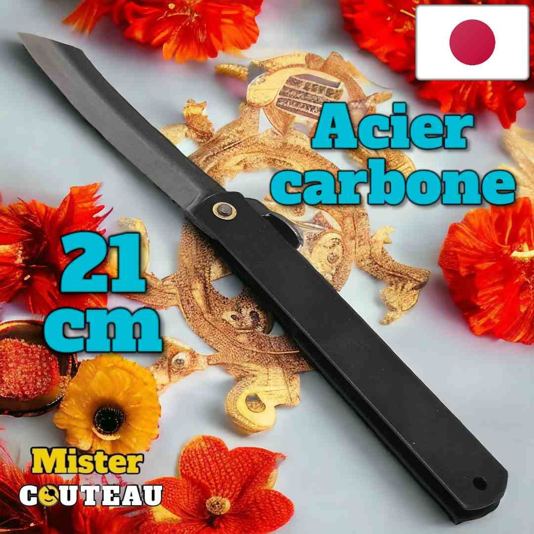 Couteau Higonokami japon bronze d arme acier carbone 21cm