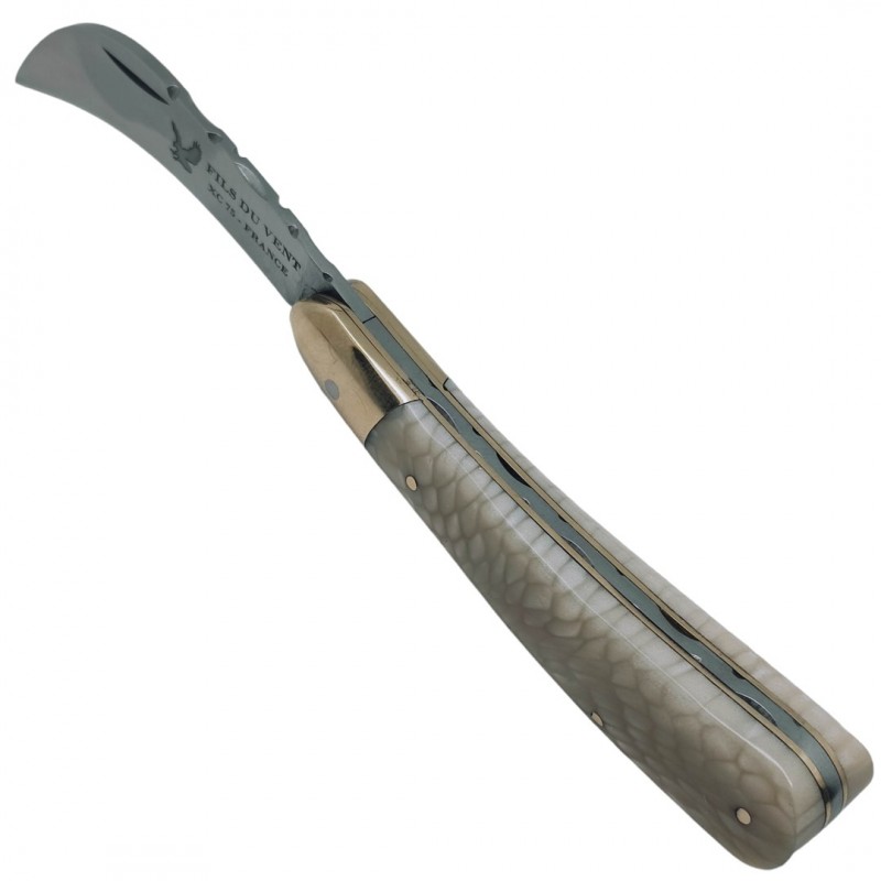 Couteau serpette résine serpent lame acier carbone Thiers Couteau serpette résine serpent lame acier carbone Thiers