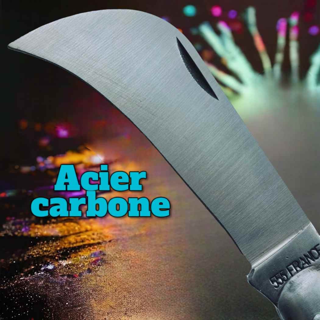 Couteau serpette 555 France bois lame carbone Thiers