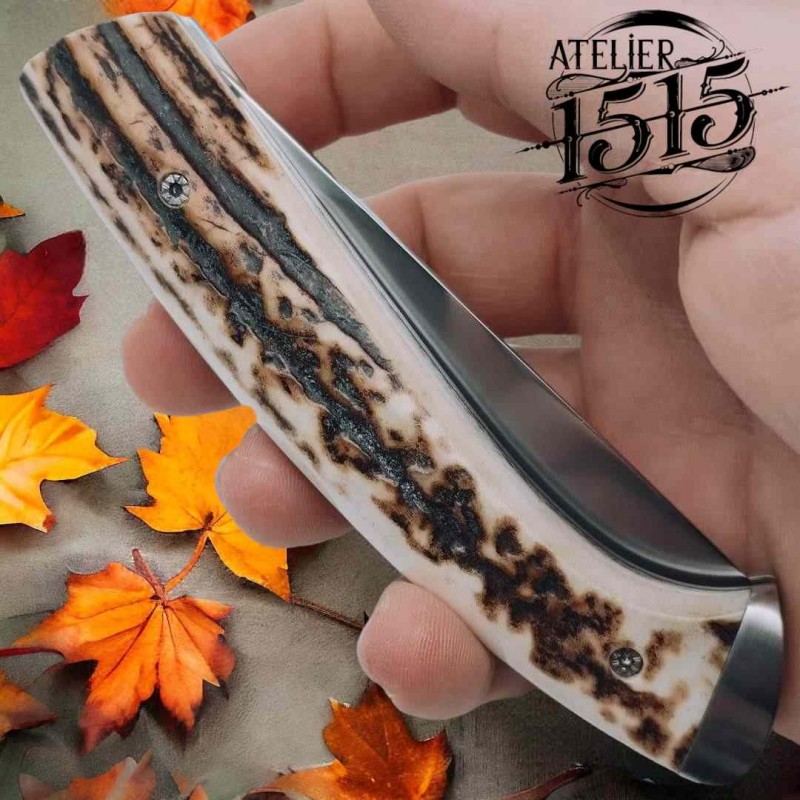 Couteau Atelier 1515 Manu Laplace collection Chambord bois de cerf mitre arrière