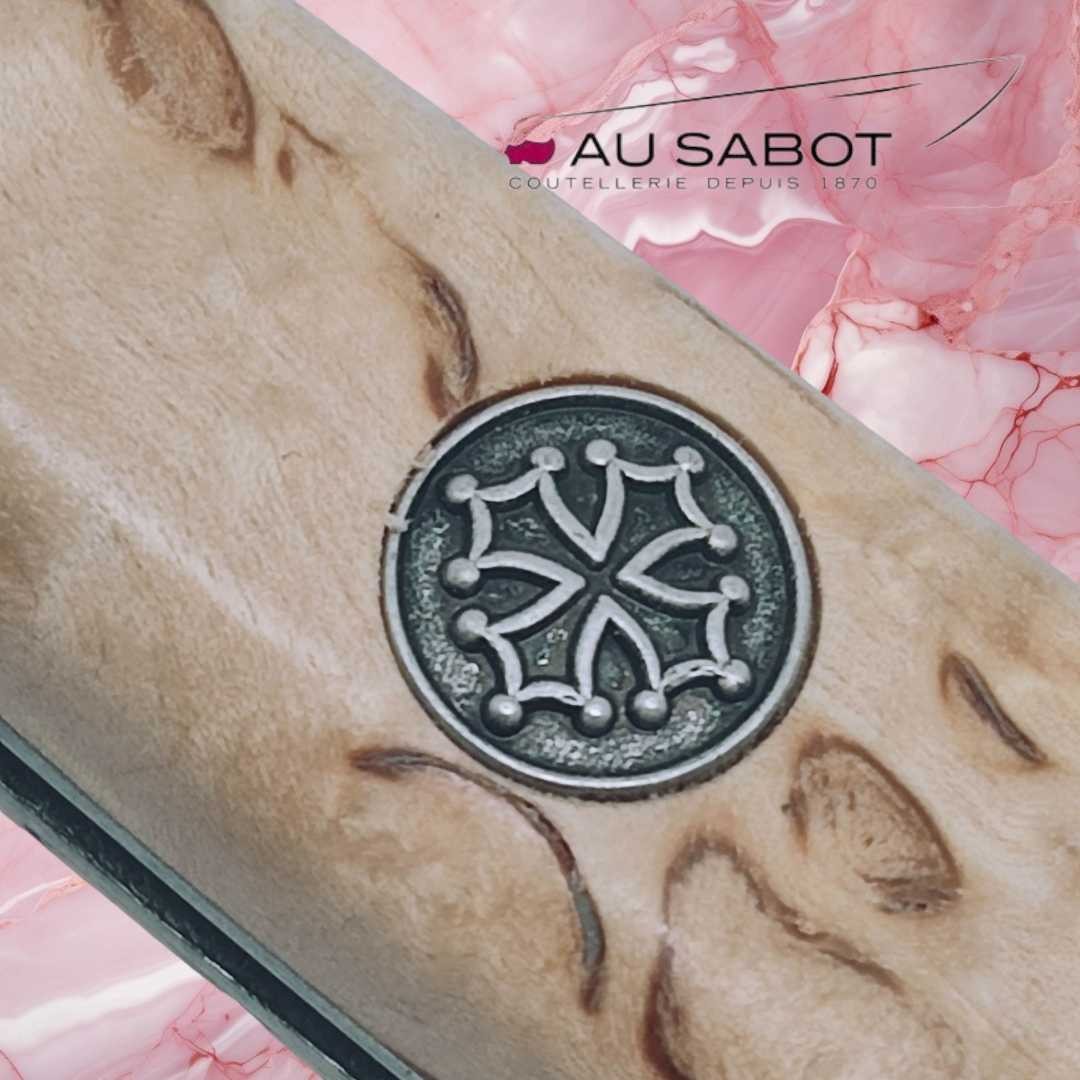 Couteau de berger L'Autan Au Sabot bouleau croix occitane