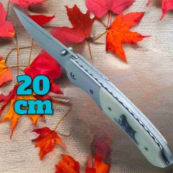 Couteau Albainox chien chasse Deluxe 20 cm manche ABS décoré