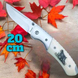 Couteau Albainox chien chasse Deluxe 20 cm manche ABS décoré