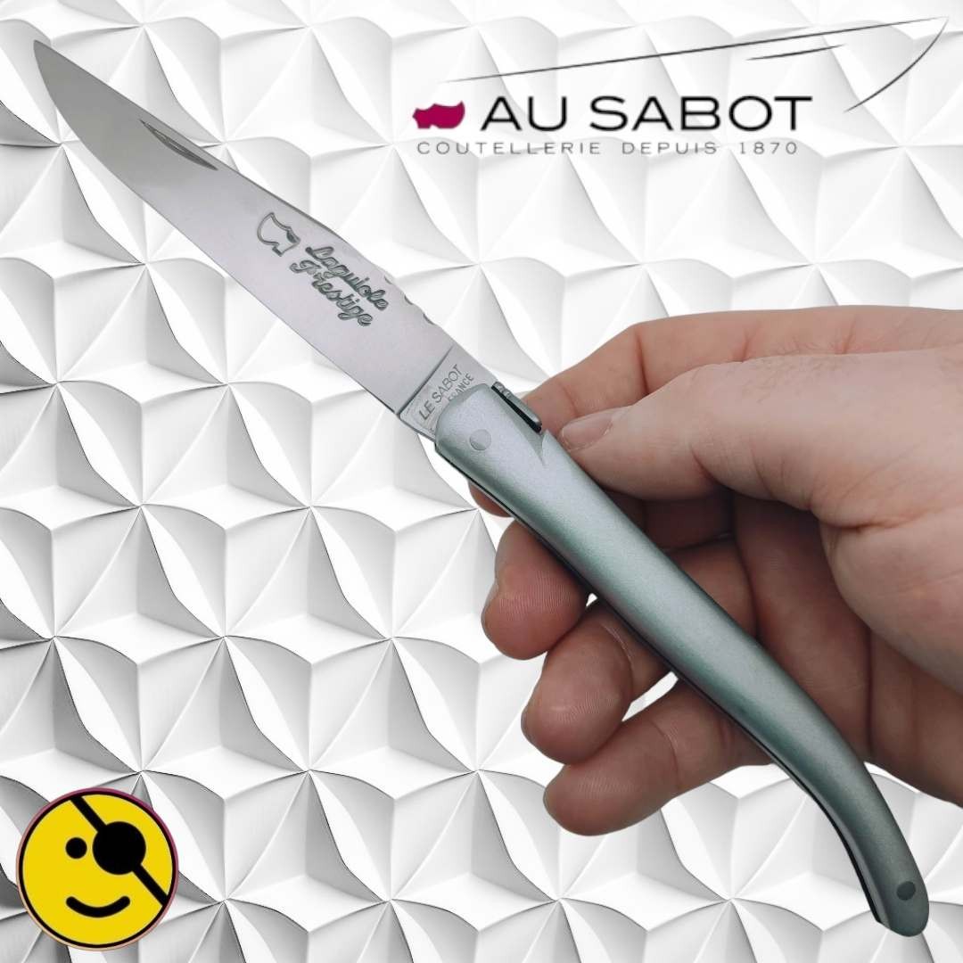 Couteau Laguiole Au Sabot plein manche aluminium brossé