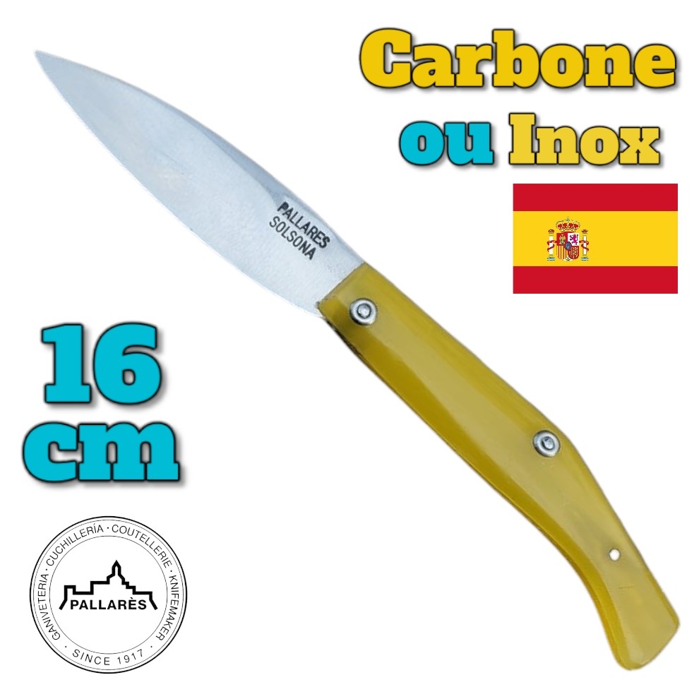 Couteau Pallares berger Pyrénées commun 00 . 16 cm inox ou carbone