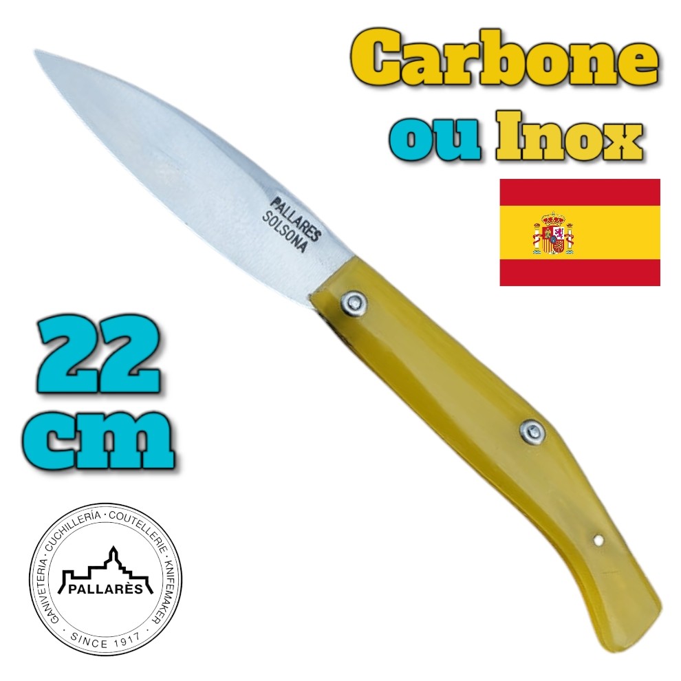 Couteau pliant Pallares berger Pyrénées commun n 2 . 22 cm inox ou carbone