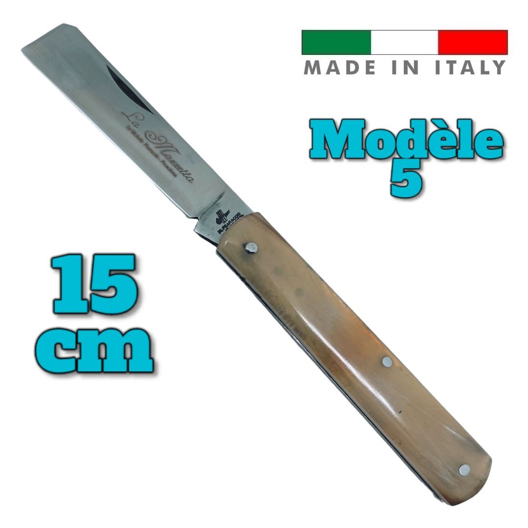Couteau italien Fraraccio PCF mozzetta corne plein manche 15 cm modèle 5