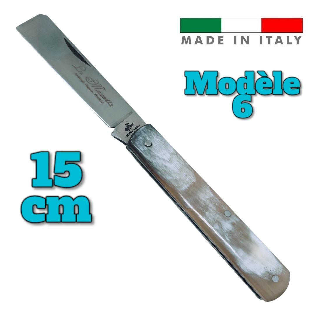 Couteau italien Fraraccio PCF mozzetta corne plein manche 15 cm modèle 6