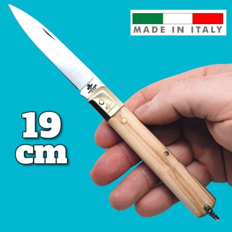 Couteau italie Fraraccio PCF Sfilato olivier mitre laiton 19 cm