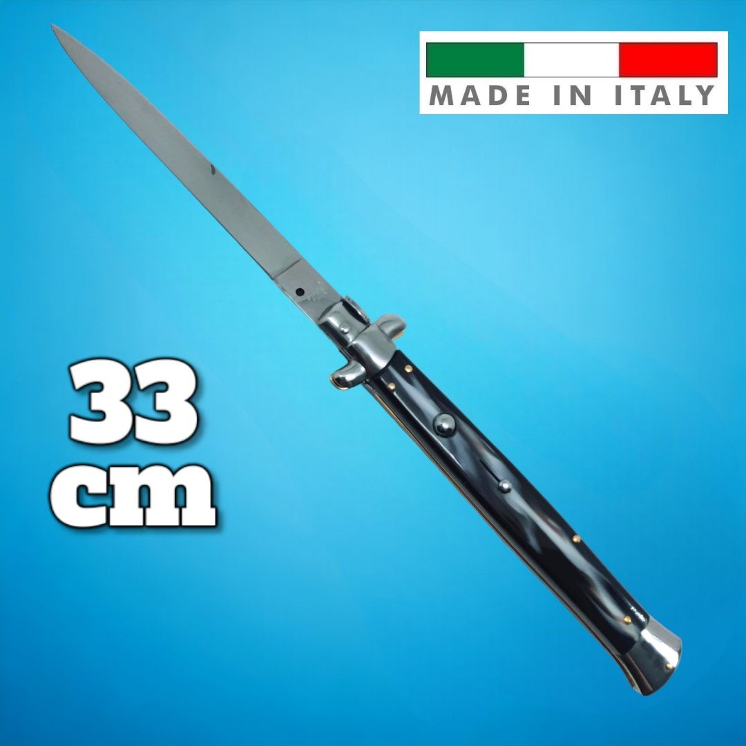 Couteau automatique Stiletto italien cran d'arret imitation corne 33 cm