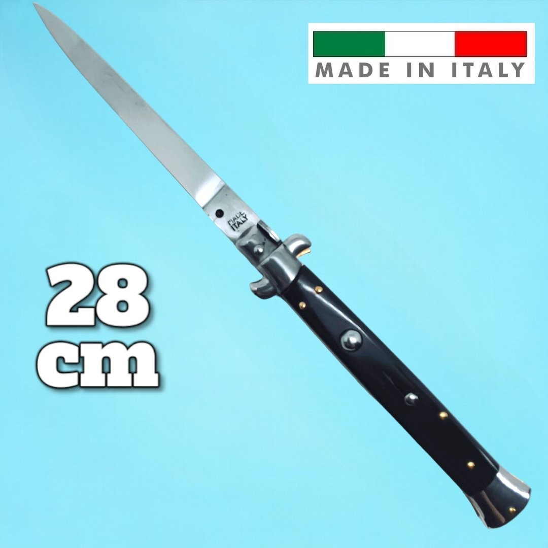 Couteau automatique Stiletto italien cran d'arret corne 28 cm