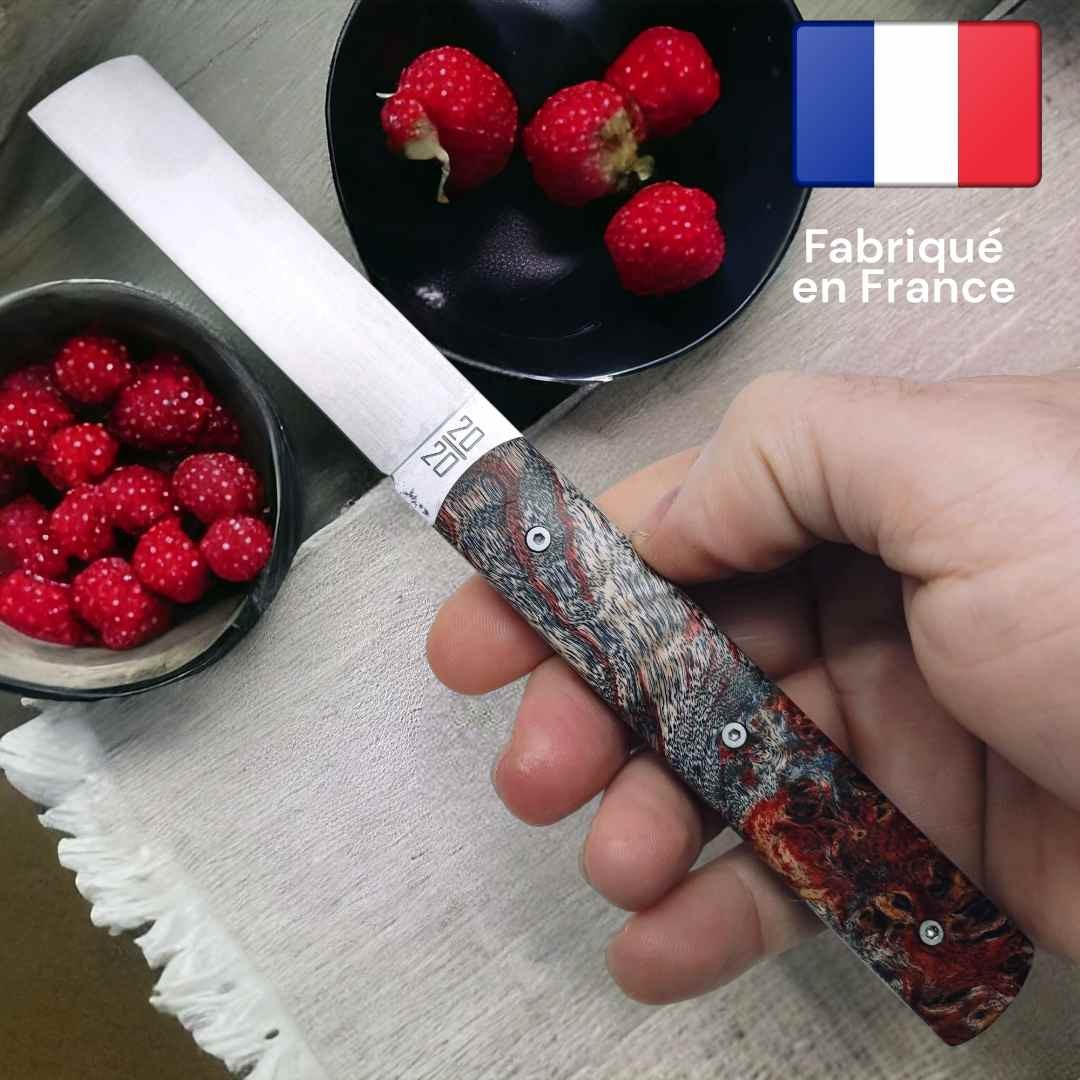 Couteau  20/20 Le Fidèle bois loupe frene rouge 2