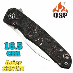 Couteau QSP Otter QS140B1 fibre de carbone cuivre 16.5