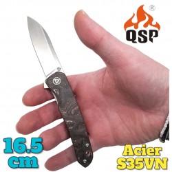 Couteau QSP Otter QS140B1 fibre de carbone cuivre 16.5