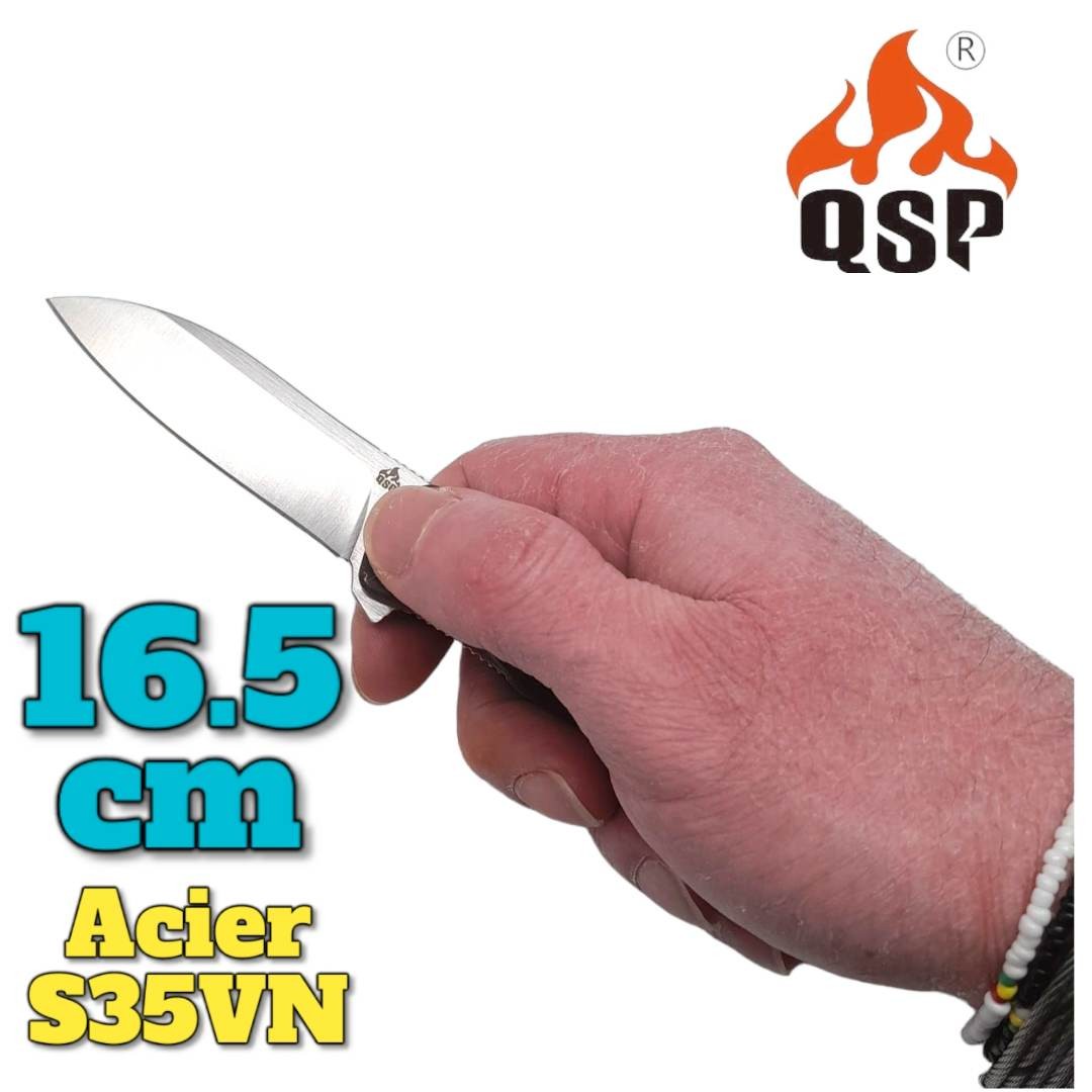 Couteau QSP Otter QS140B1 fibre de carbone cuivre 16.5