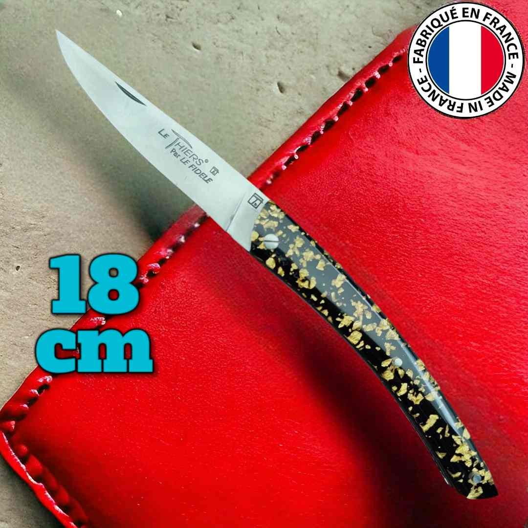 Couteau pliant Thiers par Le Fidèle feuille d'or 18 cm