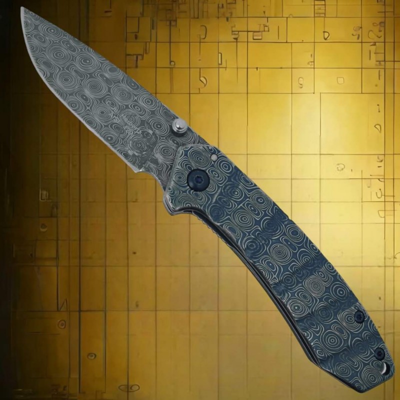 Couteau Herbertz Facon damas intégral gravé Couteau Herbertz Facon damas intégral gravé