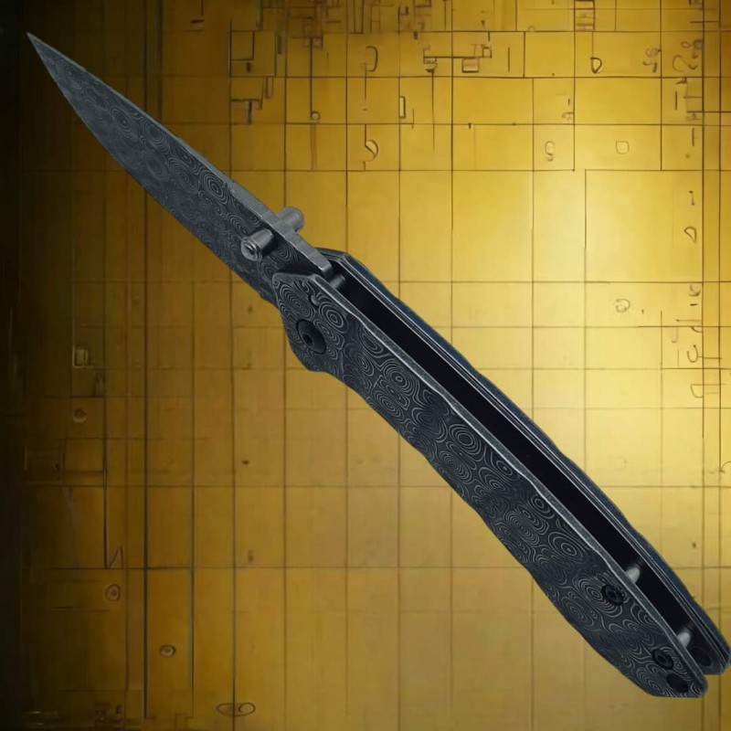 Couteau Herbertz Facon damas intégral gravé Couteau Herbertz Facon damas intégral gravé