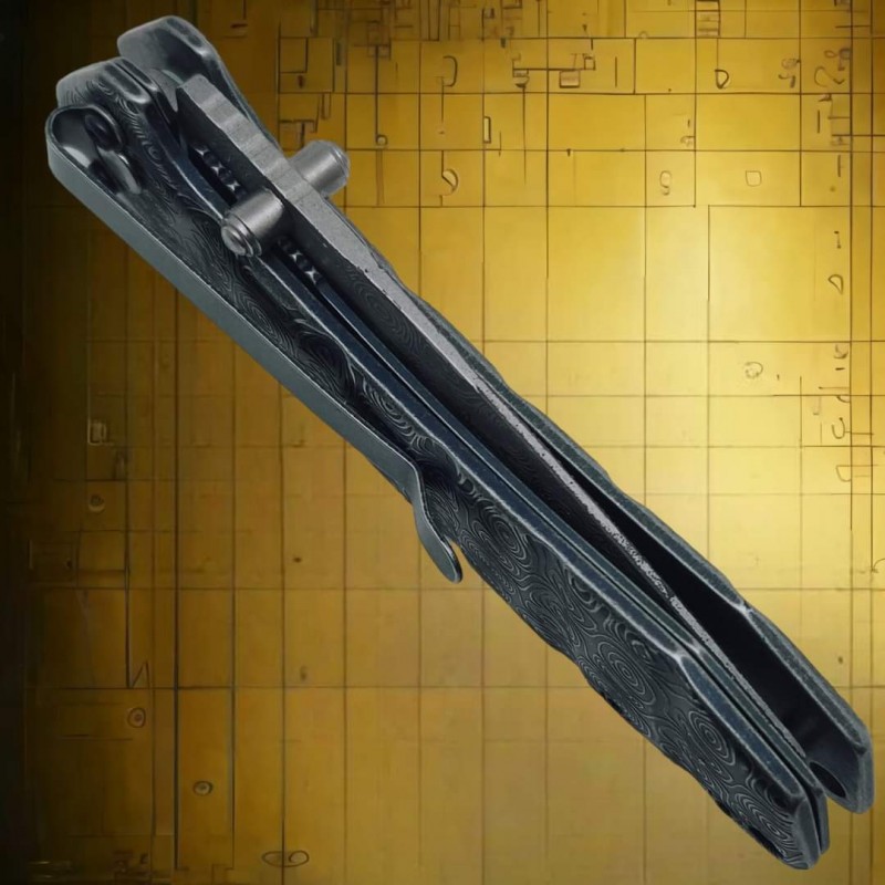 Couteau Herbertz Facon damas intégral gravé Couteau Herbertz Facon damas intégral gravé