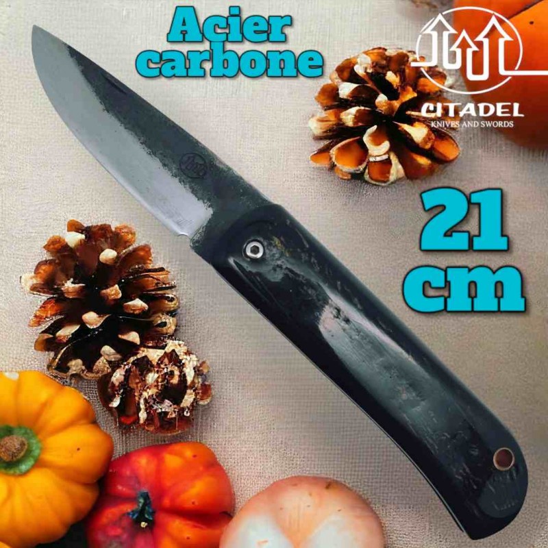 Couteau Citadel Le Bugue  buffle acier carbone forgé main modèle 3