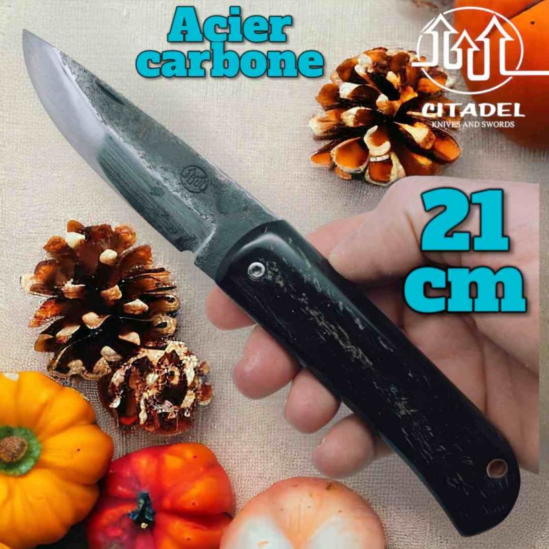 Couteau Citadel Le Bugue  buffle acier carbone forgé main modèle 3