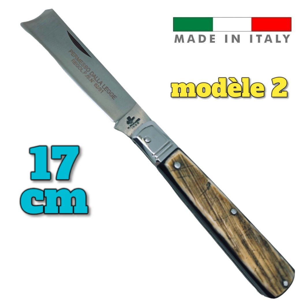 Couteau Fraraccio PCF permesso della legge corne antique mitre INOX 17 cm modèle 2