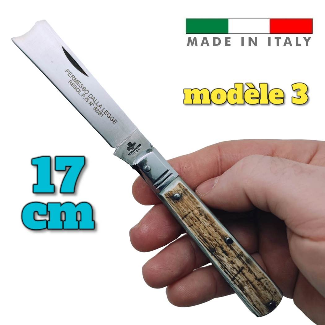 Couteau Fraraccio PCF permesso della legge corne antique mitre INOX 17 cm modèle 3
