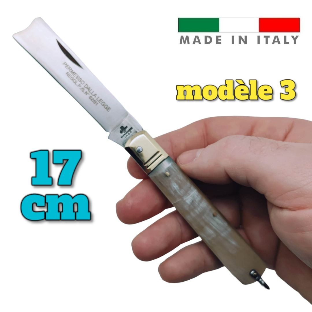 Couteau Fraraccio PCF permesso della legge corne mitre laiton 17 cm modèle 3