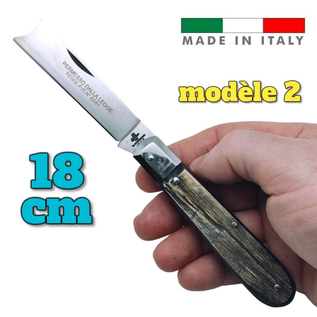 Couteau Fraraccio PCF permesso della legge corne antique mitre inox 18 cm modèle 2