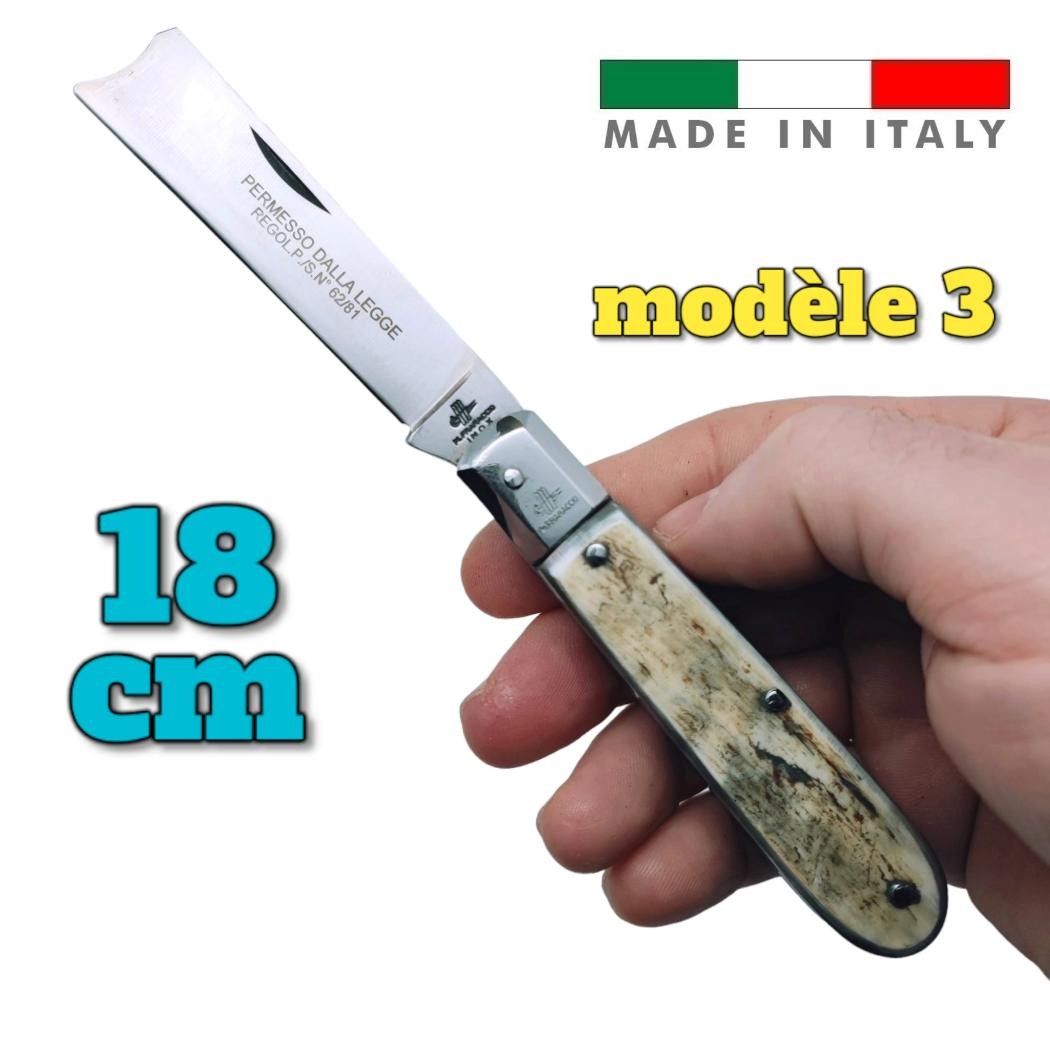 Couteau Fraraccio PCF permesso della legge corne antique mitre inox 18 cm modèle 3