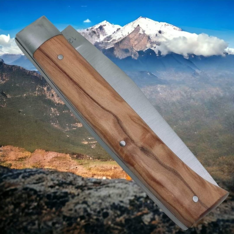 Couteau pliant l'Alpin Au Sabot en bois d'olivier