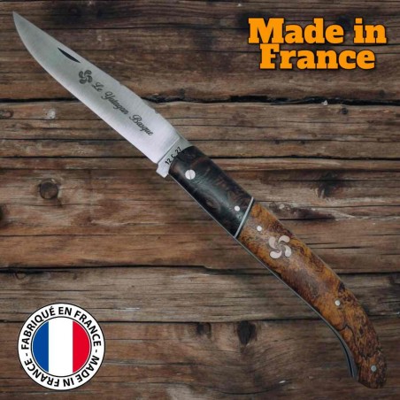 Écailles de couteaux - Loupe d'érable émaillée assortie
