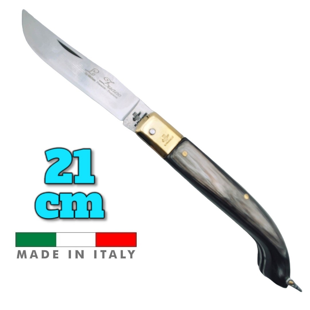 Couteau italien Fraraccio PCF Zuavo corne mitre laiton 21 cm