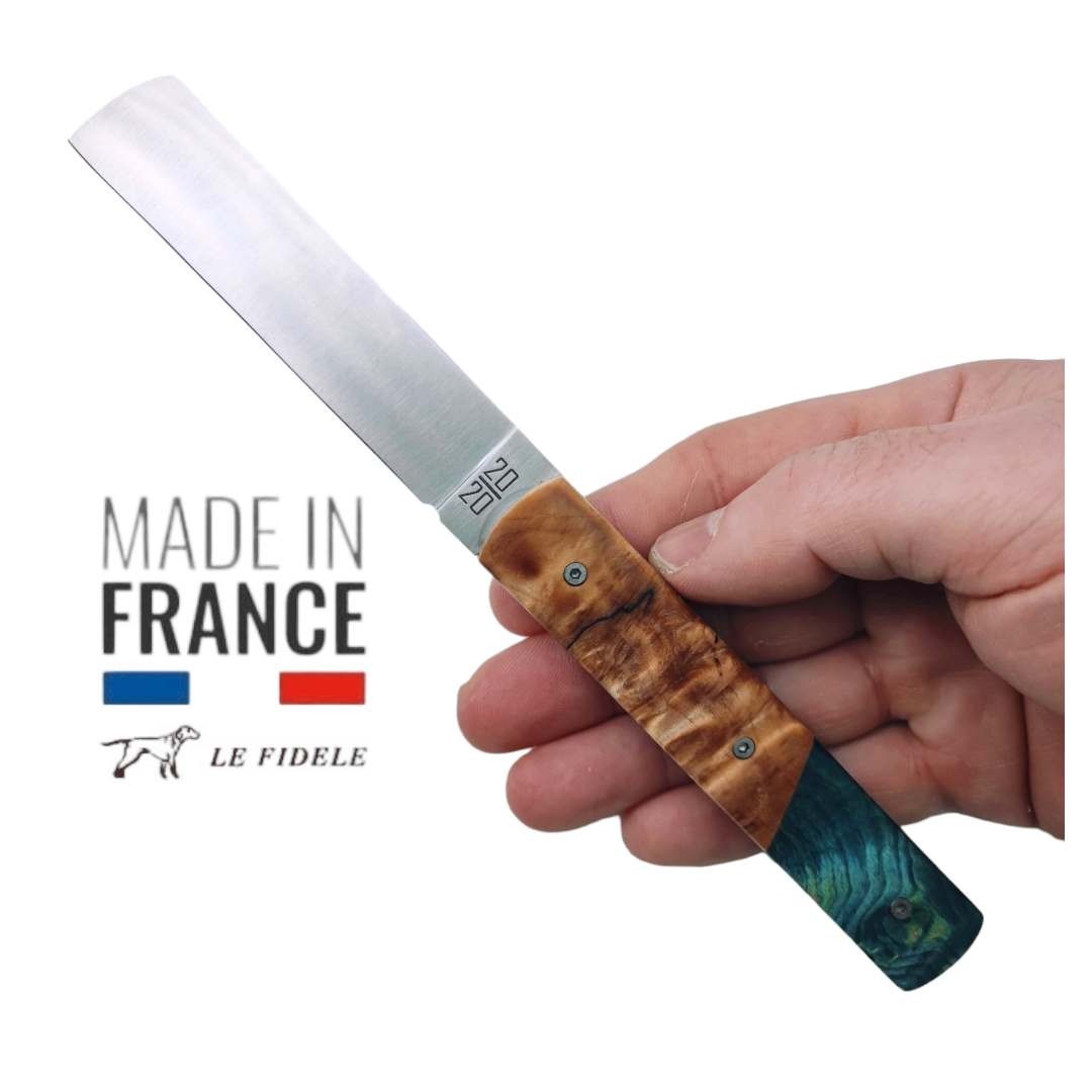 Couteau  20/20 Le Fidèle bois stabilisé bimatière collection éphémère