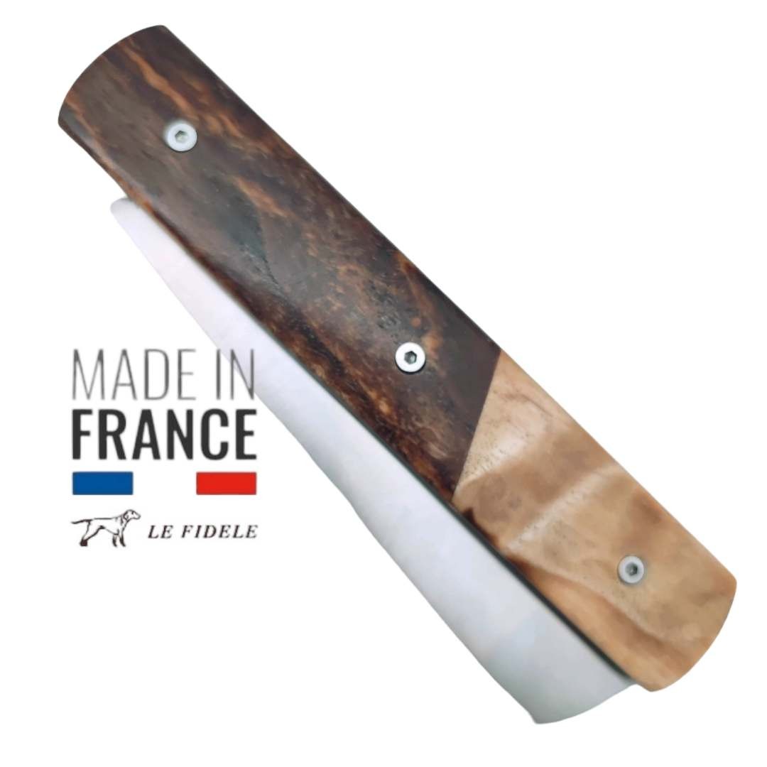 Couteau  20/20 Le Fidèle bois stabilisé bimatière collection éphémère modèle 2